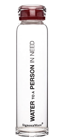 Signoraware Aqua Time Borosilicate Glass Bottle, 390 ml, Red, Set of 1