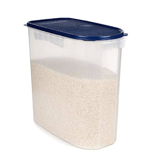 Signoraware Large 24 Litres Modular Multi-Purpose Plastic Containers with Lid | Kitchen Food Grade BPA Free Leak Proof | Rice Spices Atta Grains Organizers with Side Holders (Pack 1 | Mod Blue )