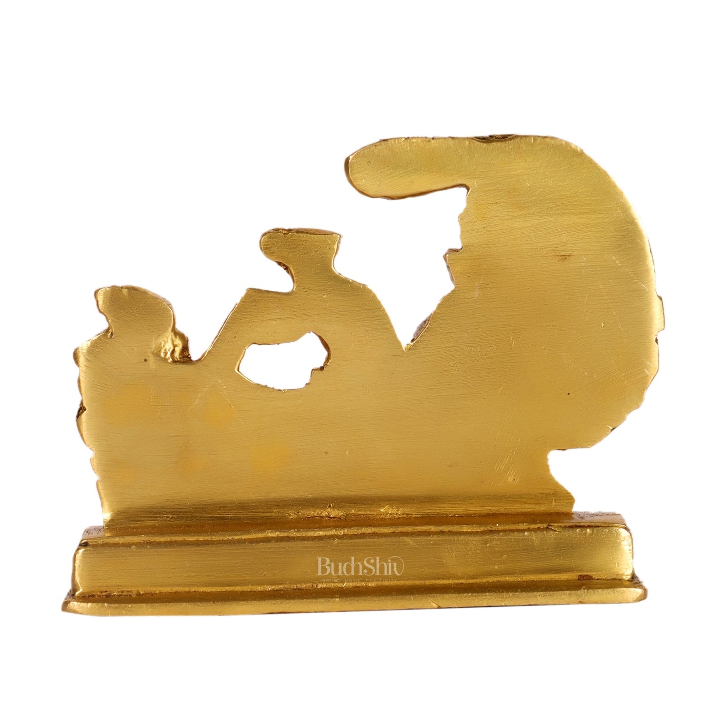 Small Brass Ganesha on Mooshak Rath - Perfect Gift Option