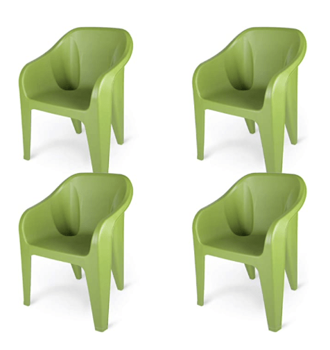 வீடு மற்றும் அலுவலகத்திற்கான சுப்ரீம் ஃபியூச்சுரா பிளாஸ்டிக் நாற்காலிகள் (4 தொகுப்பு, மெஹந்தி பச்சை)