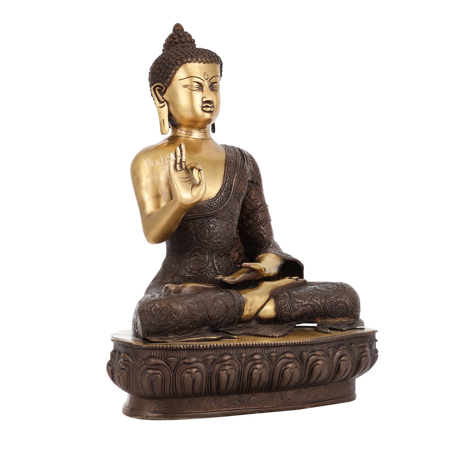 Superfine Brass Buddha Statue | Abhaya Mudra | 21 inch