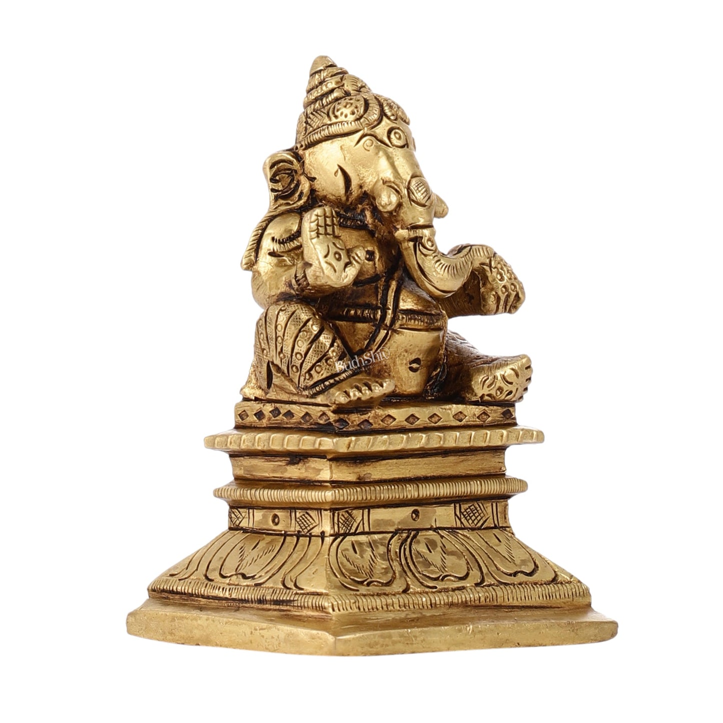 Superfine Brass Chola Ganesh Idol | Height 4 inch