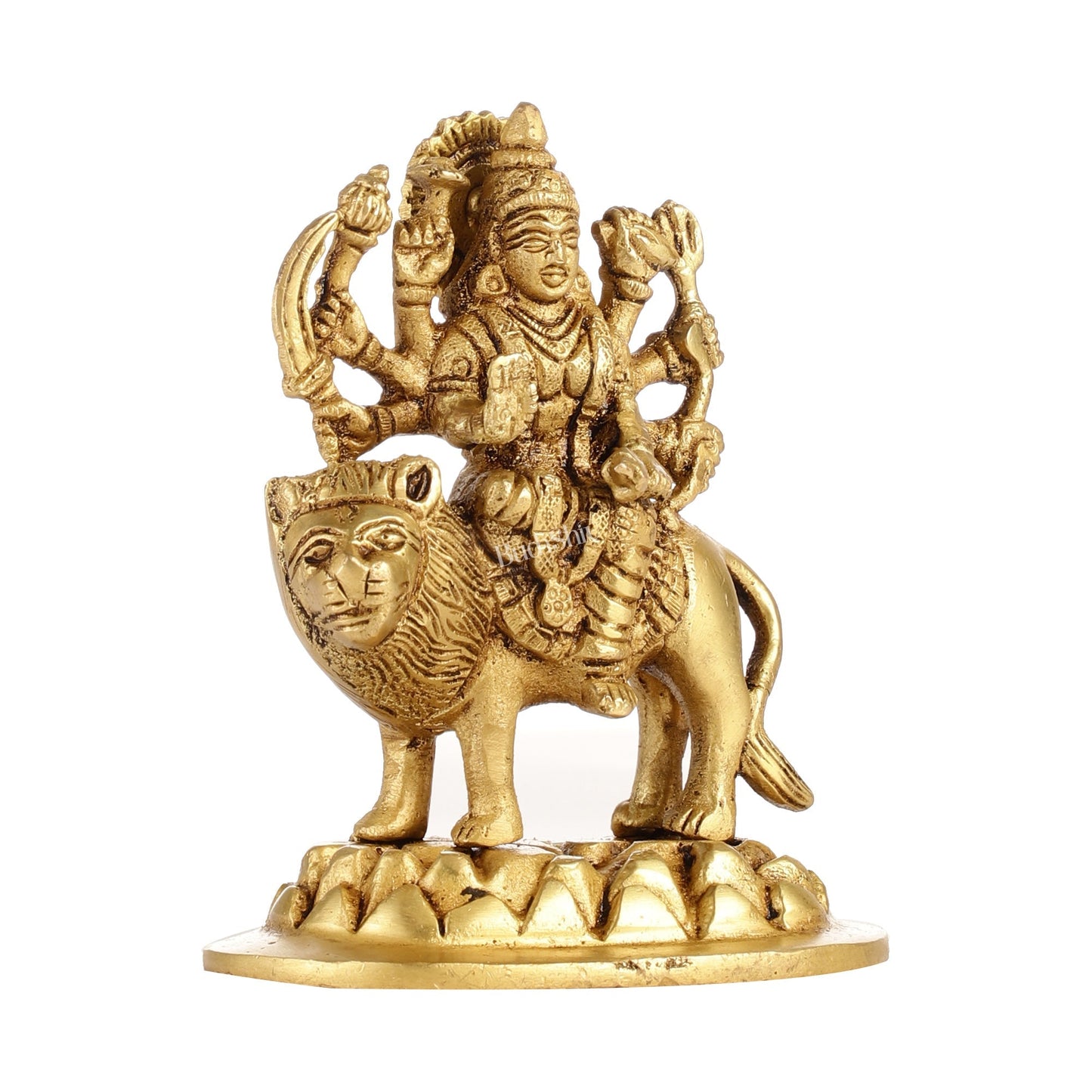 Superfine Brass Goddess Durga Sherawali Mata Murti Idol | Height 4.5 inch