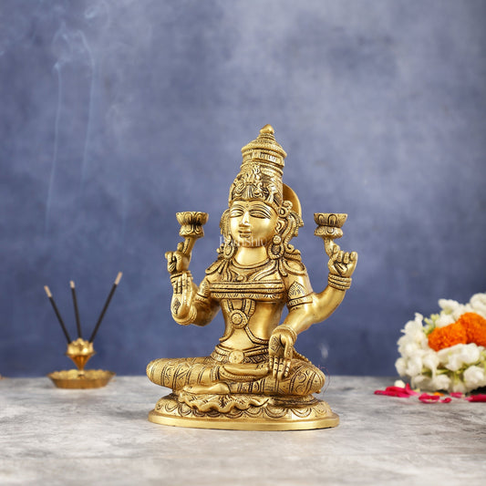 Superfine Brass Goddess Lakshmi Idol Statue Murti 11 inch