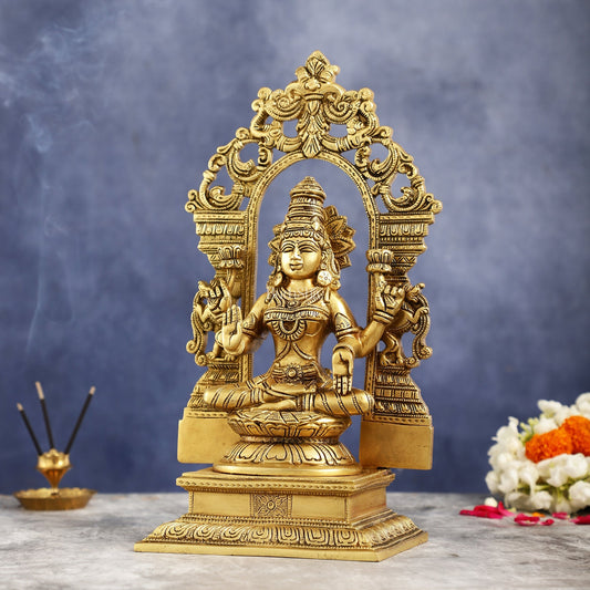 Superfine Brass Goddess Lakshmi Idol with Frame - 12 inch