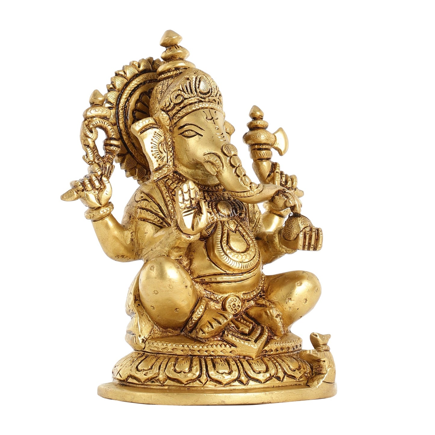 Superfine Brass Lord Ganesha Idol - 7.5 Inch