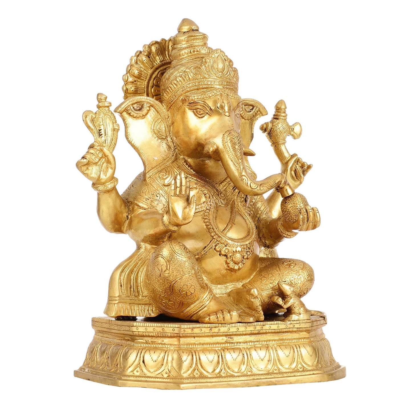 Superfine Brass Lord Ganesha Statue - 15 Inch Height