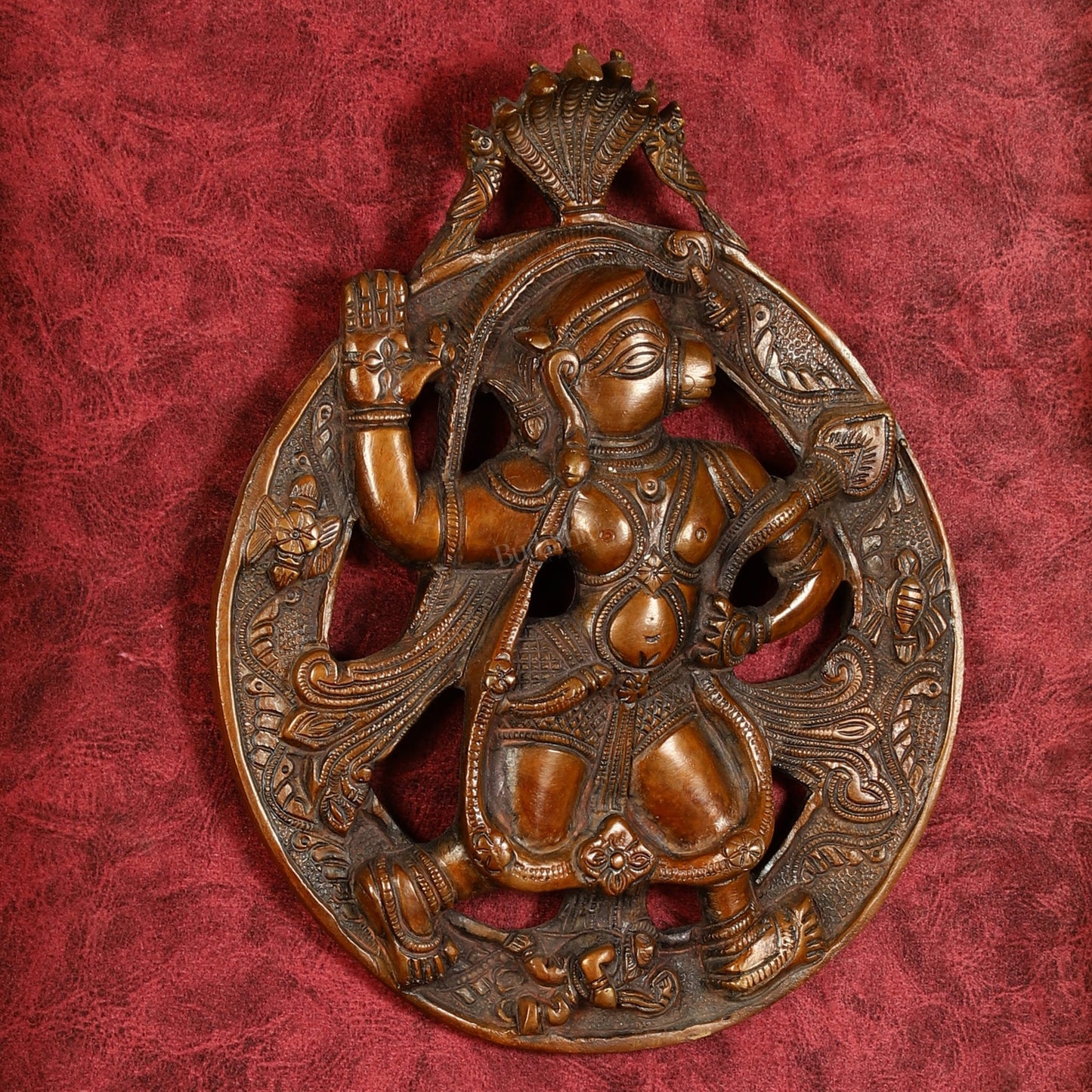 Superfine Brass Lord Hanuman Wall Hanging - 8.5 inch