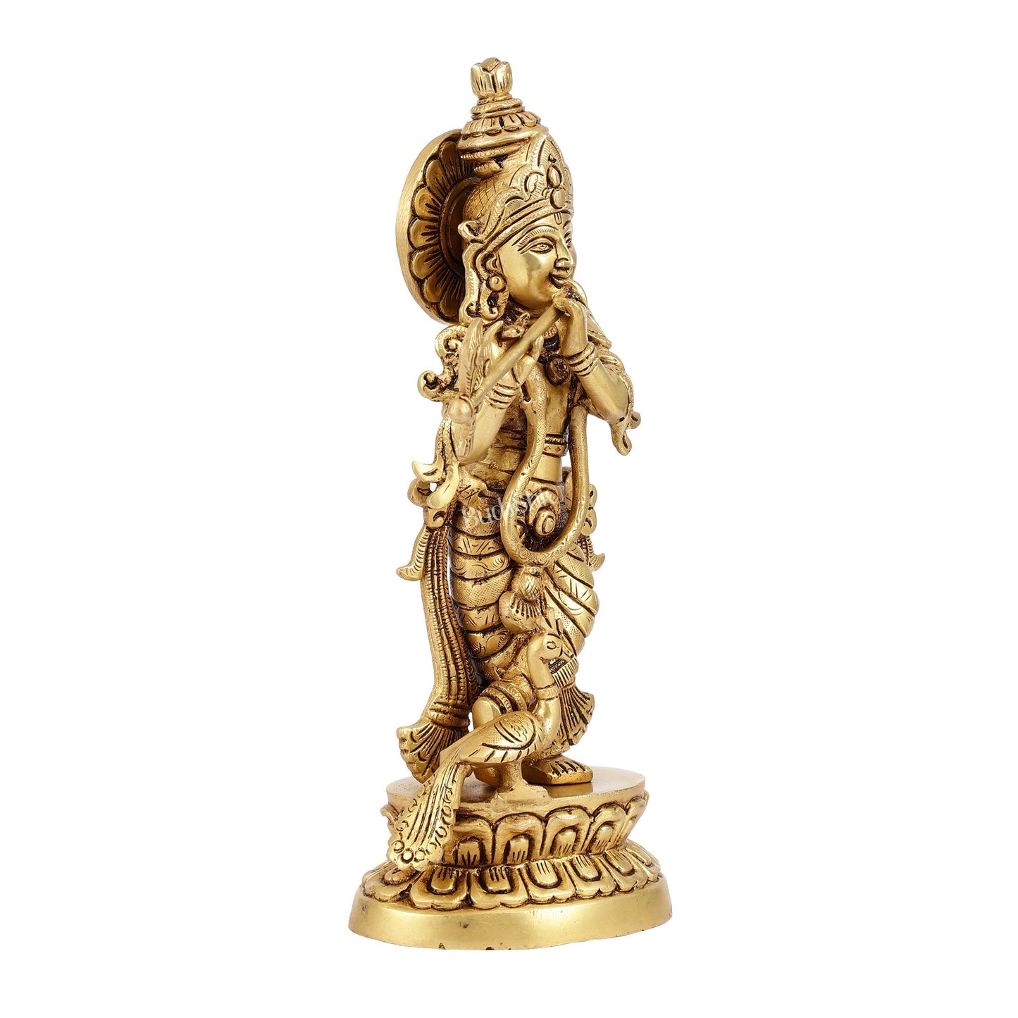 Superfine Brass Lord Krishna Idol | Height 12.5 inch