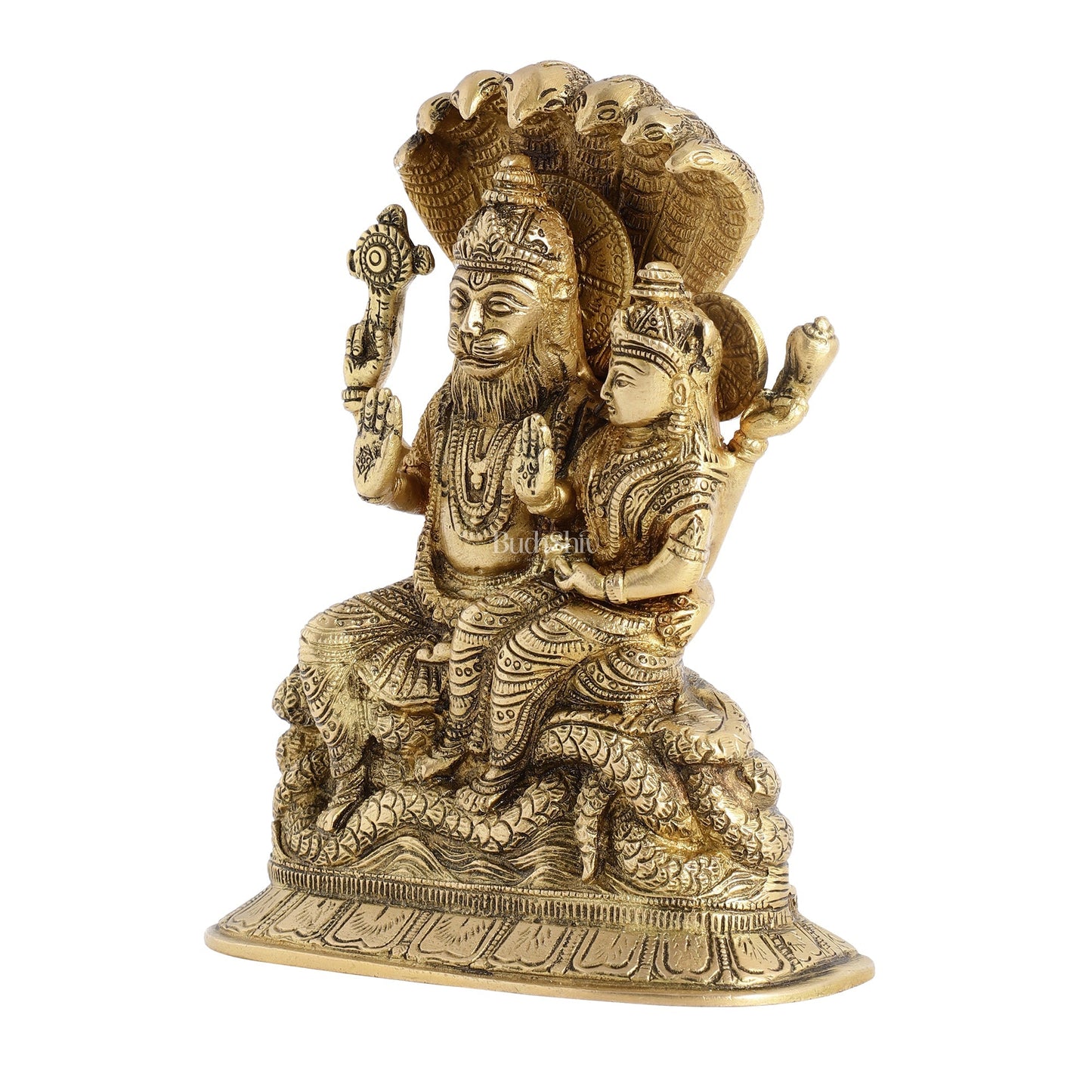 Superfine Brass Narsimha Lakshmi Idol Statue - 7.5 inch