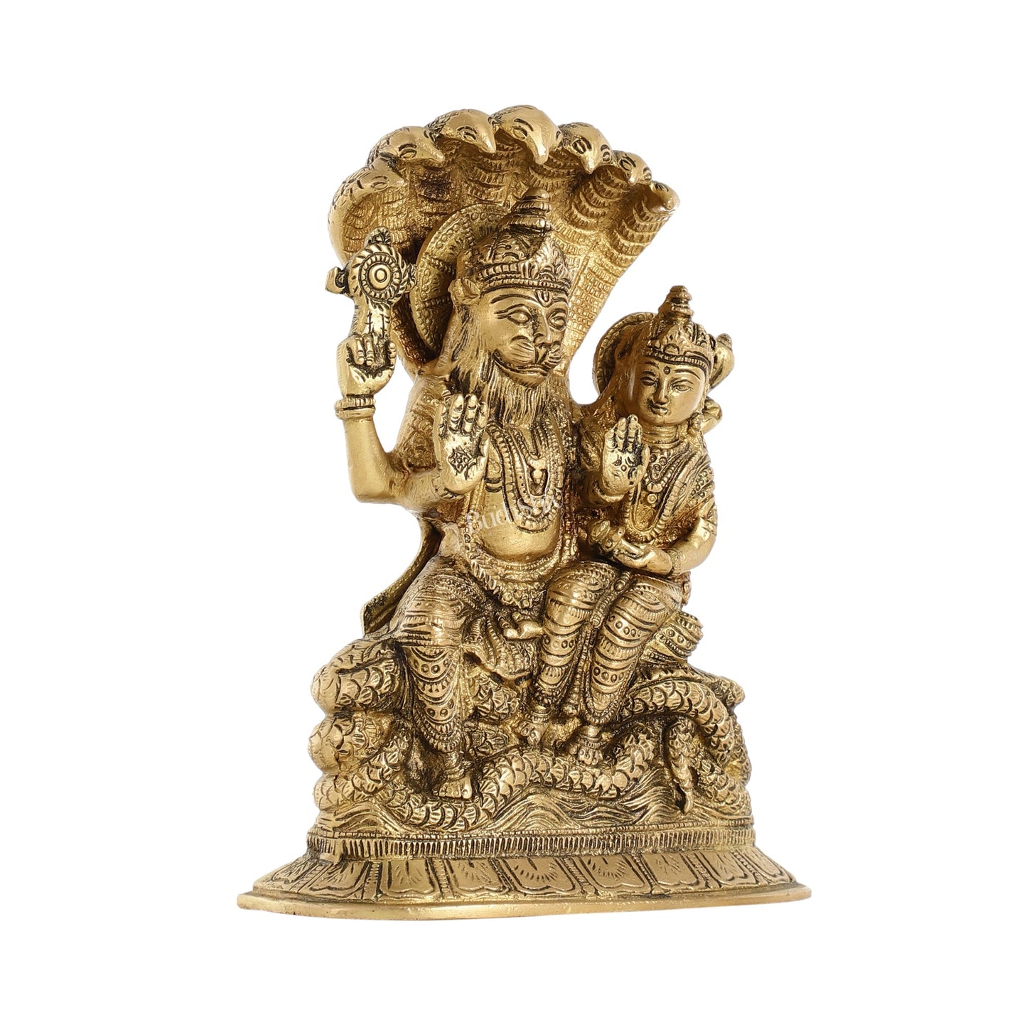 Superfine Brass Narsimha Lakshmi Idol Statue - 7.5 inch