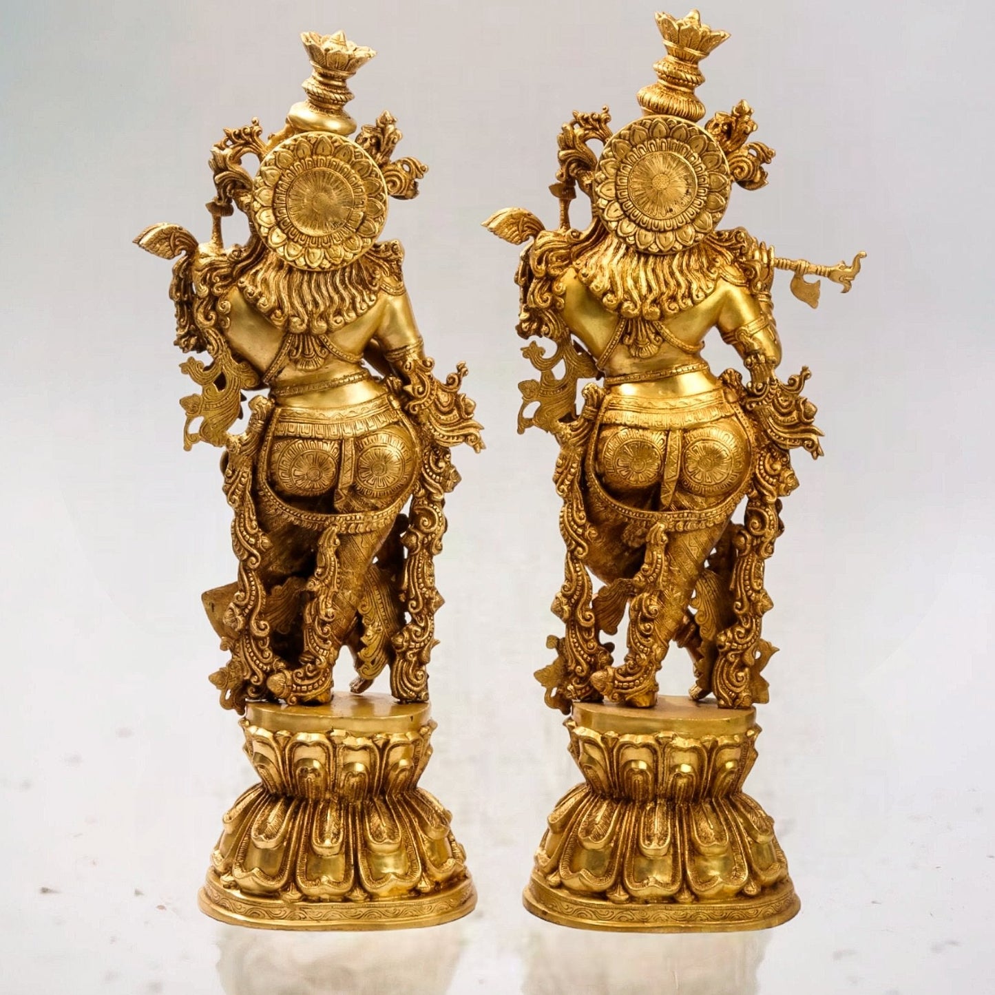 Superfine Brass Radha Krishna Statues - Handcrafted Perfection - 48"