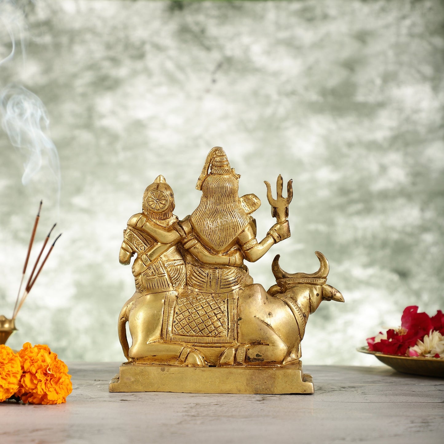 Superfine Brass Shiv Parivar Idol - 7.5 Inch