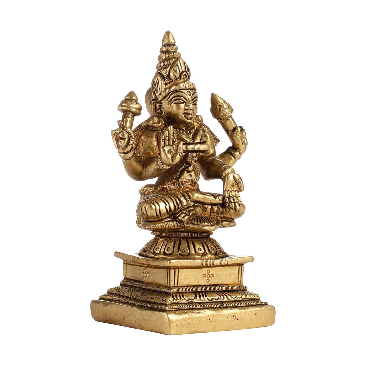 Superfine Small Brass Lakshmi Idol | 4.5"