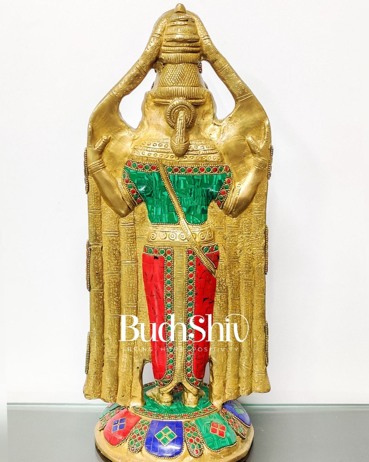 Tirupati Balaji Statue in Superfine Brass 18" with stonework
