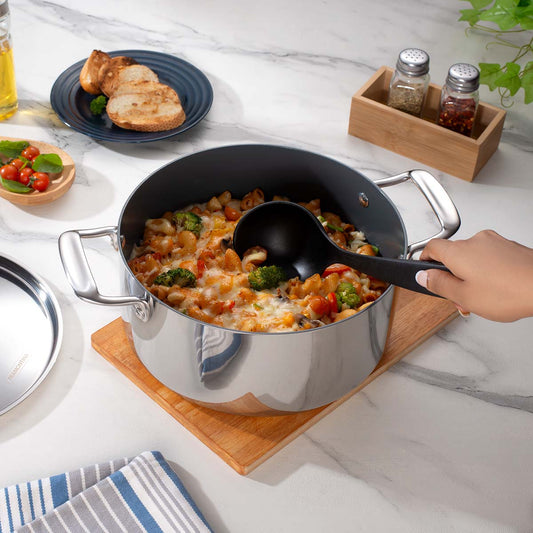 Fusao EX+ 24cm Ceramic Stainless Steel Tri-Ply Biryani Pot with SS Lid - 4.8L