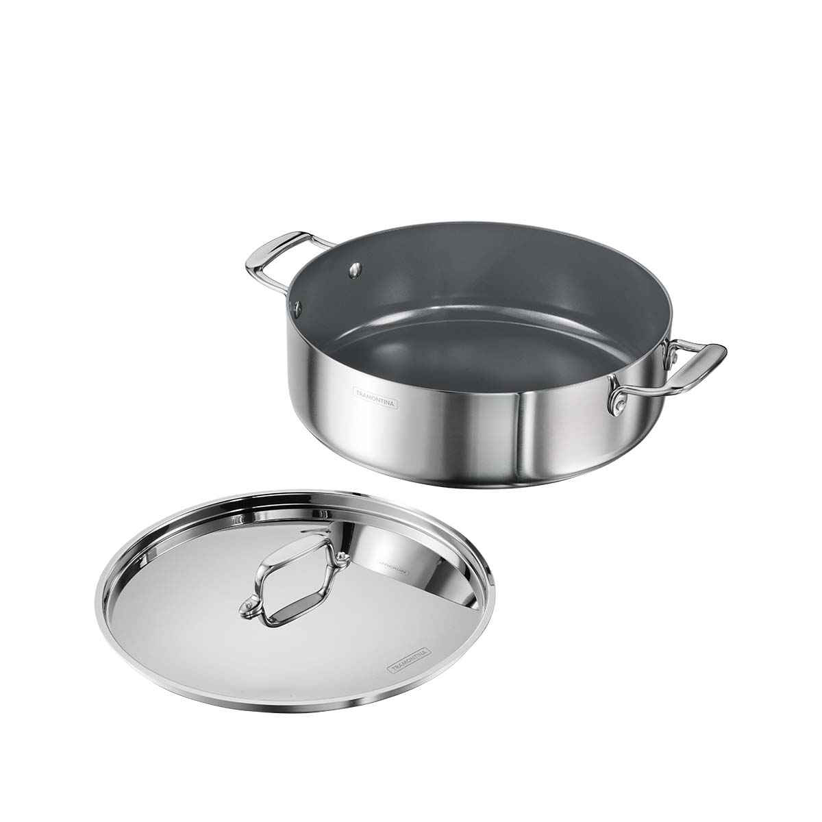Fusao EX+ 30cm Ceramic Stainless Steel Tri-Ply Biryani Lagan with SS Lid - 6.2L