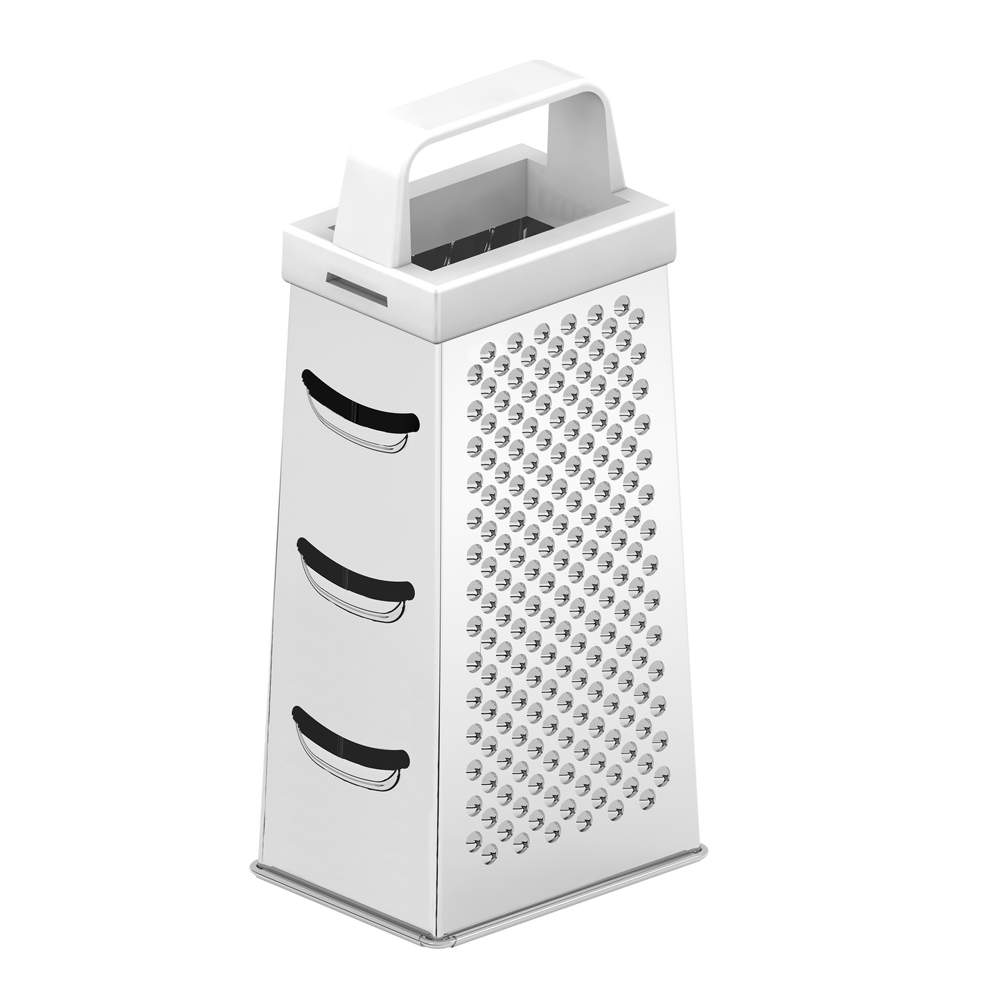 Utilitá 4-Sided Grater in Stainless Steel with White ABS Handle