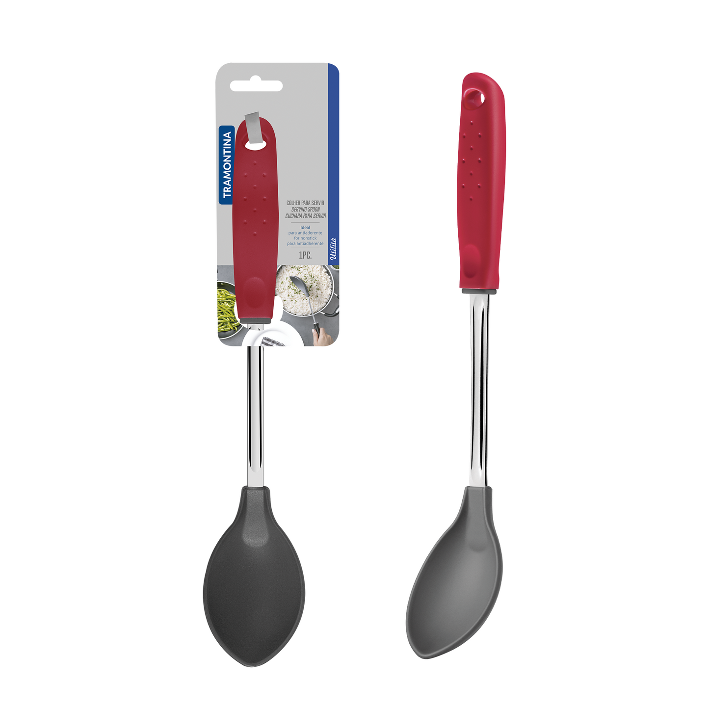 Utilitá Nylon Rice Spoon with Red Polypropylene Handle