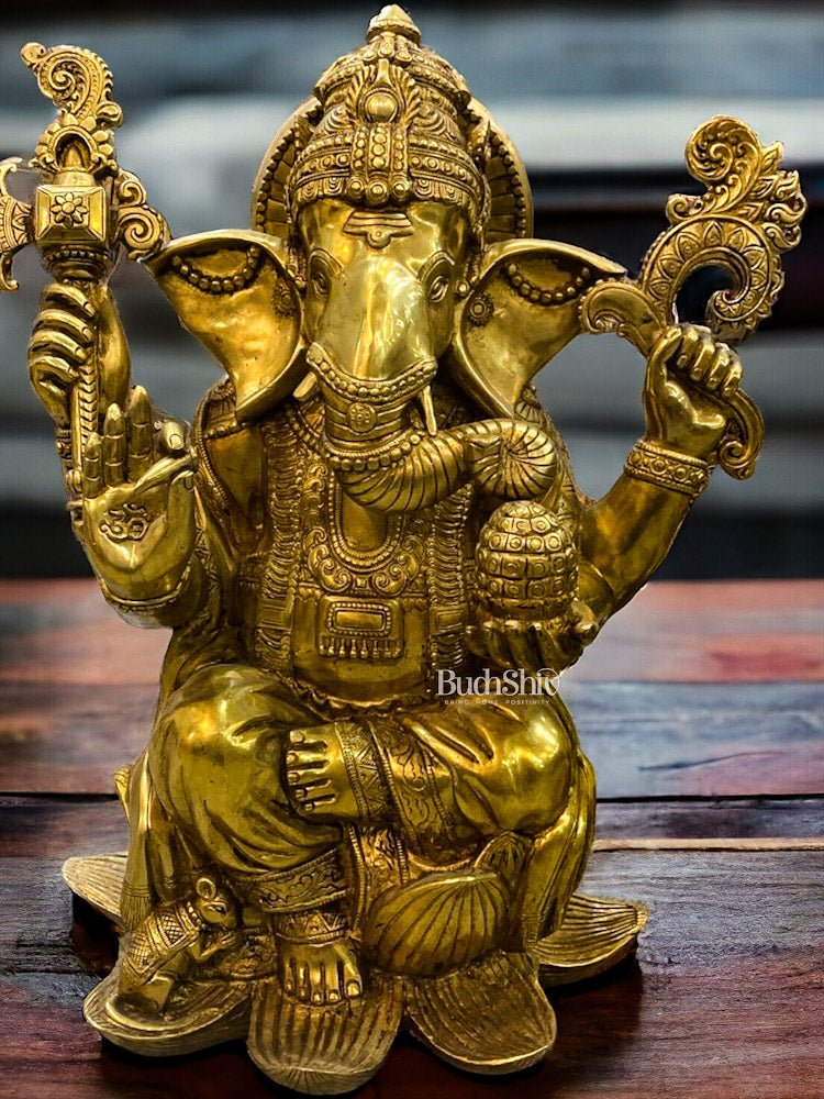 Unique Brass Lord Ganesha Statue - 22"
