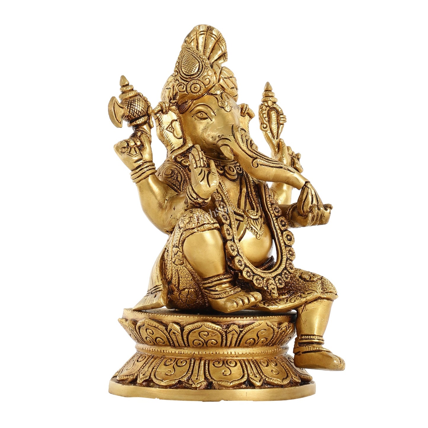 Unique Handcrafted Brass Ganapathi Statue 10 inch