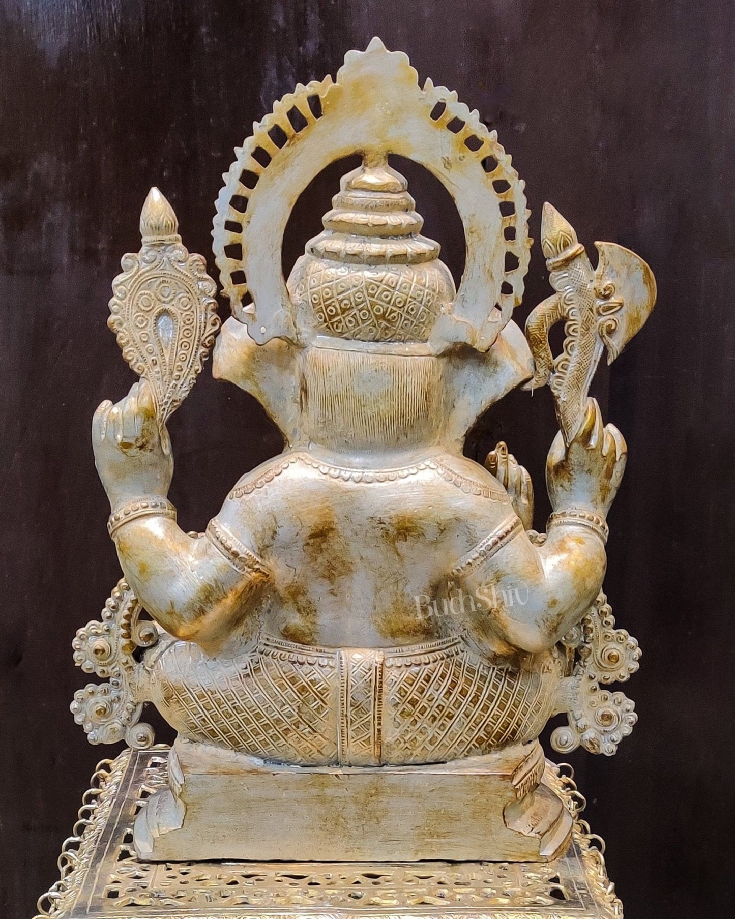 Unique Stone Finish Ganesha Brass Idol Height 20 inches