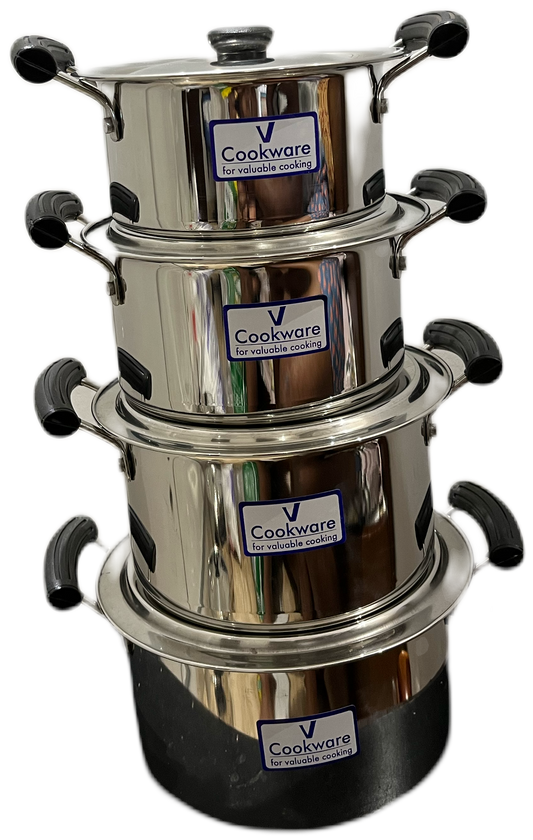 Vcookware स्टेनलेस स्टील स्टू पैन ढक्कन सहित