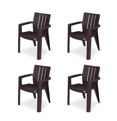 Supreme Kent Plastic Chair Globus Brown Set Of 4 Velan Store