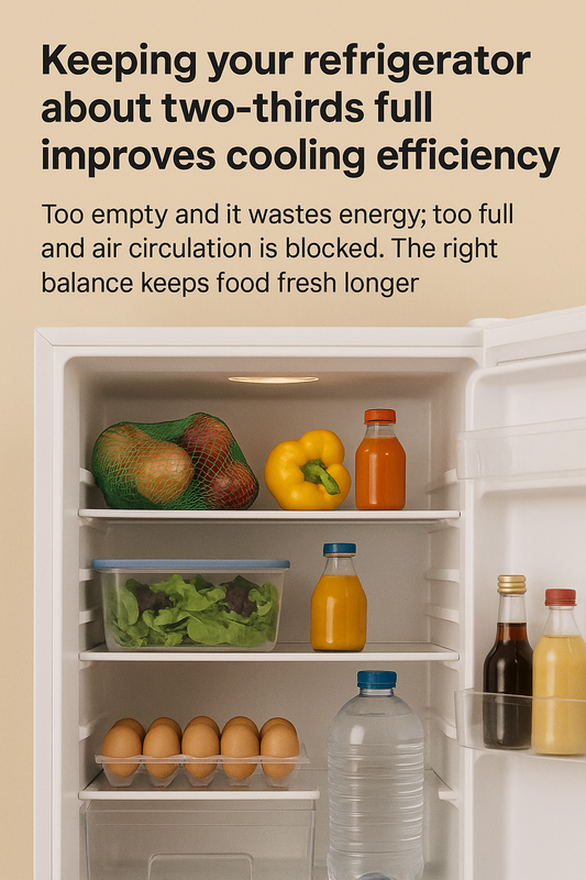 Refrigerator Efficiency Tip: Keep It Two-Thirds Full for Best Cooling