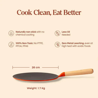 No. 10 Enamel Cast Iron Roti Tawa (26cm)