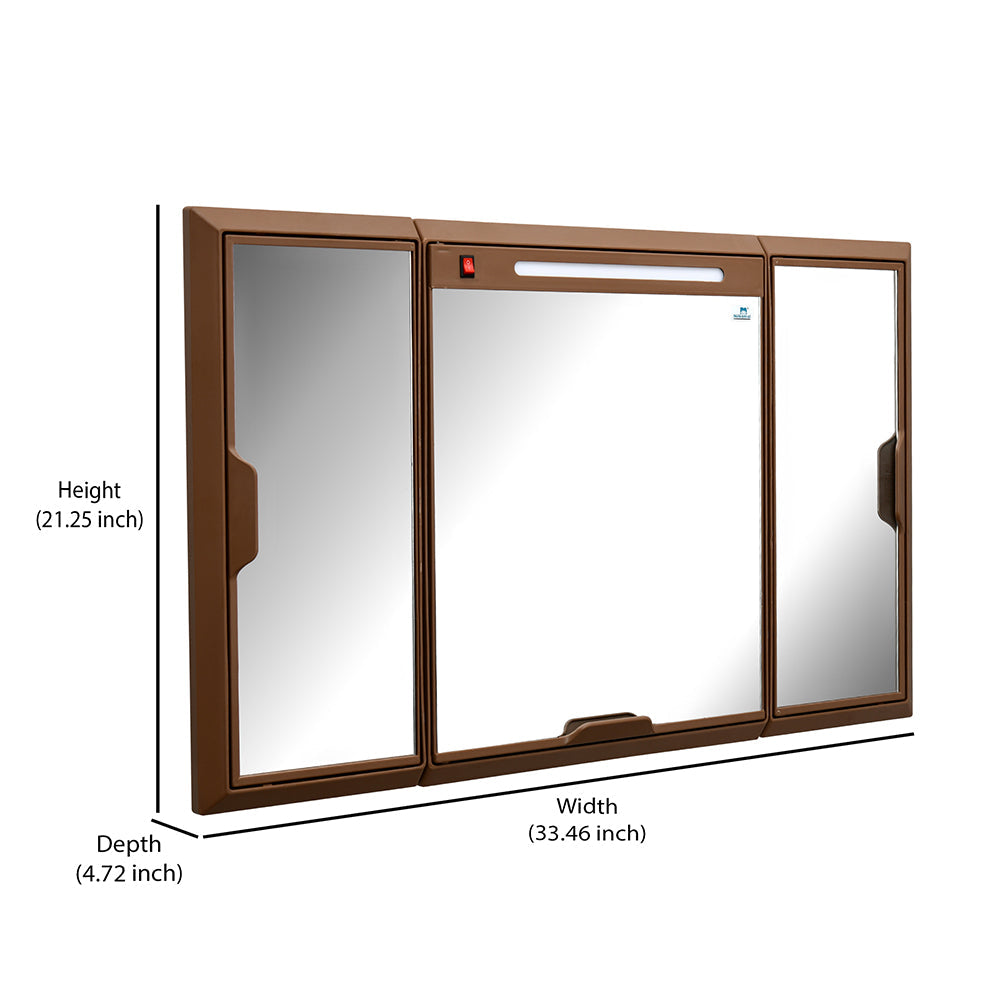 Nilkamal Glory Plastic Cabinet Set with Mirror and LED Diffused Light
