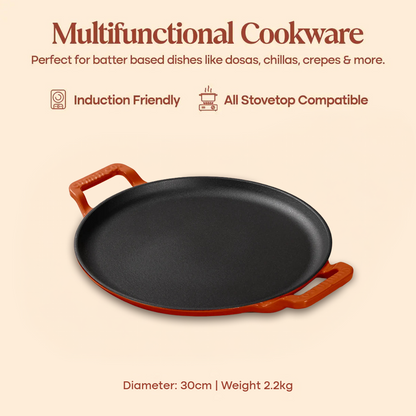 No. 12 Enamel Cast Iron Dosa Tawa (30cm)