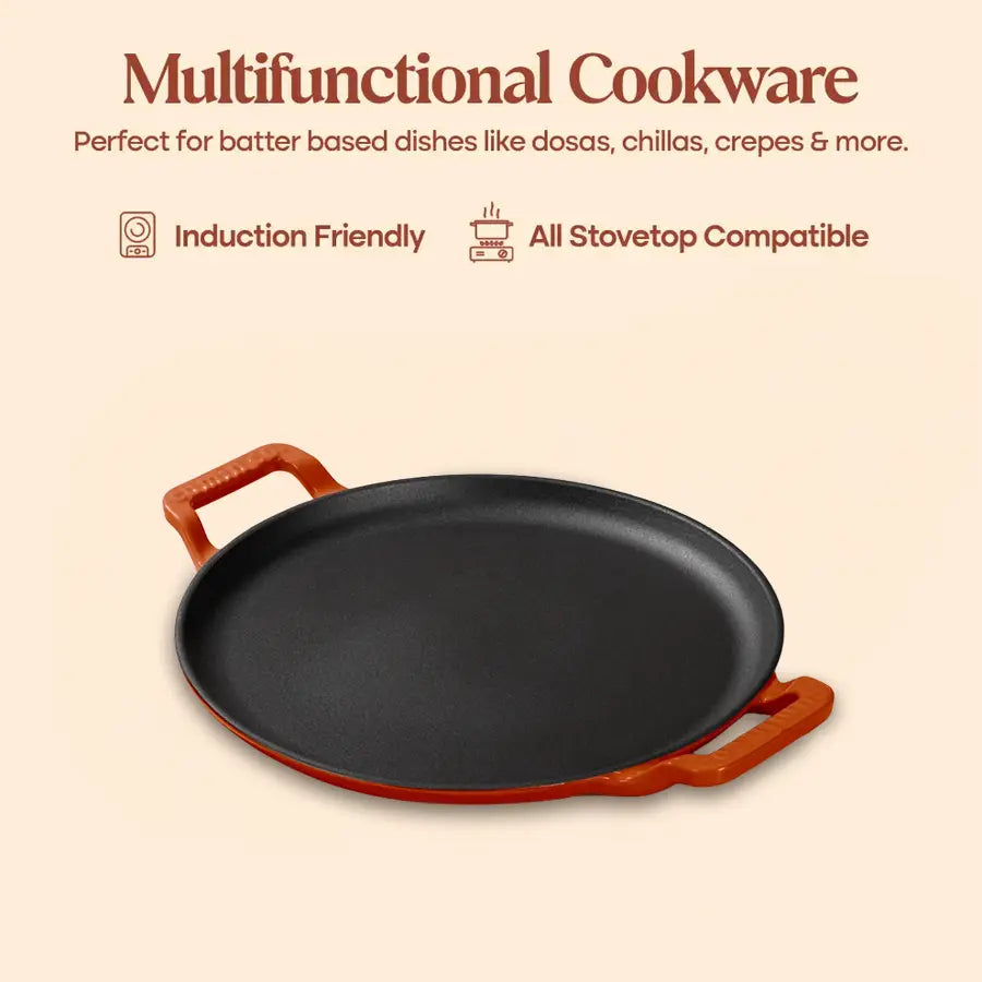 No. 12 Enamel Cast Iron Dosa Tawa (30cm)