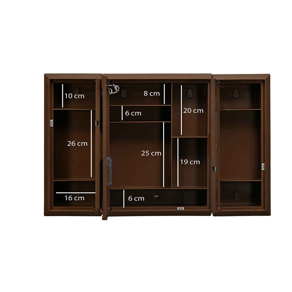 Nilkamal Glory Plastic Cabinet Set with Mirror and LED Diffused Light