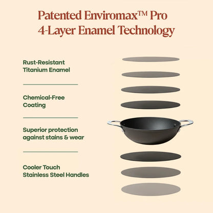 No. 11 Enamel Cast Iron Kadai LITE (3.9L)