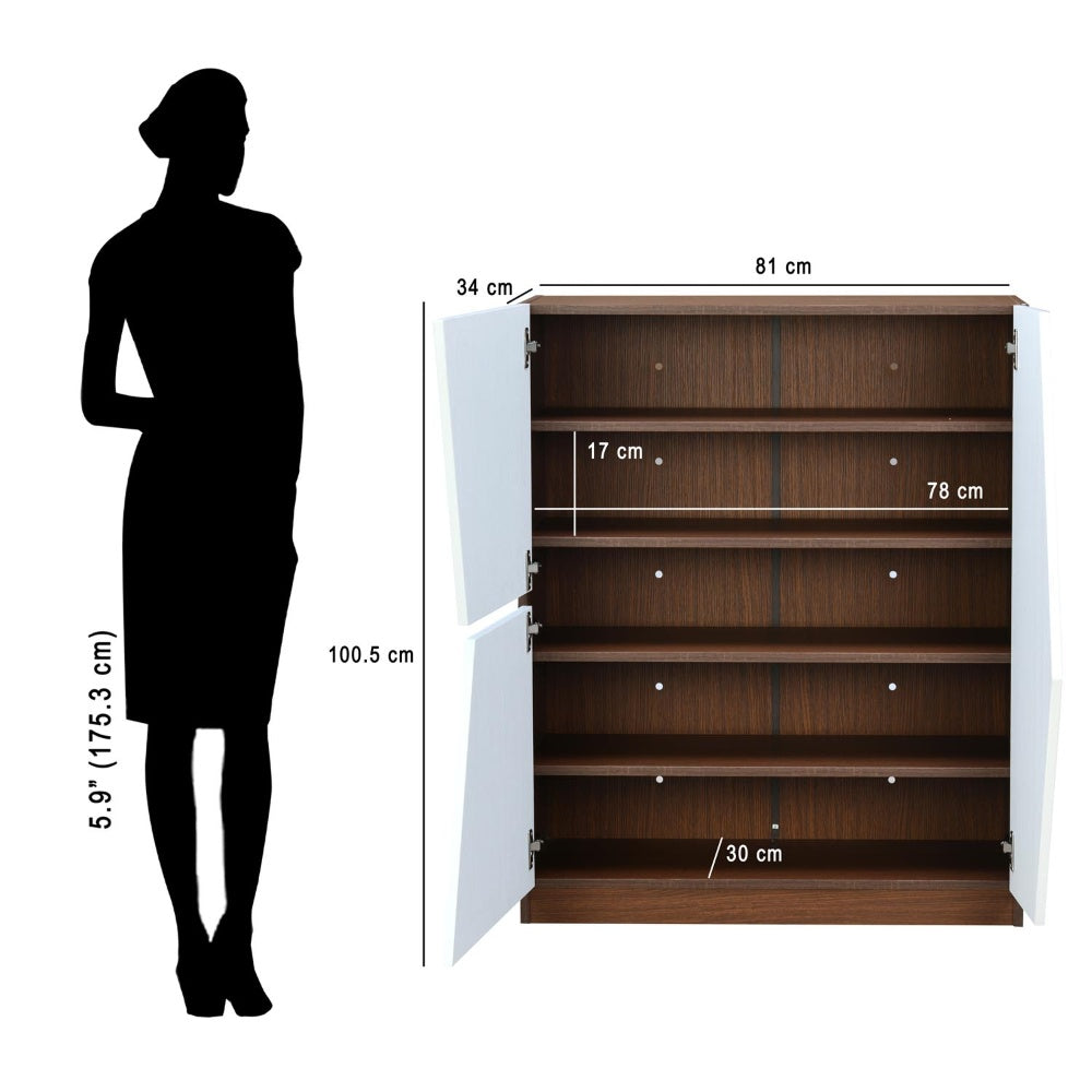 Nilkamal Tetris Shoe Cabinet (Urban Walnut)