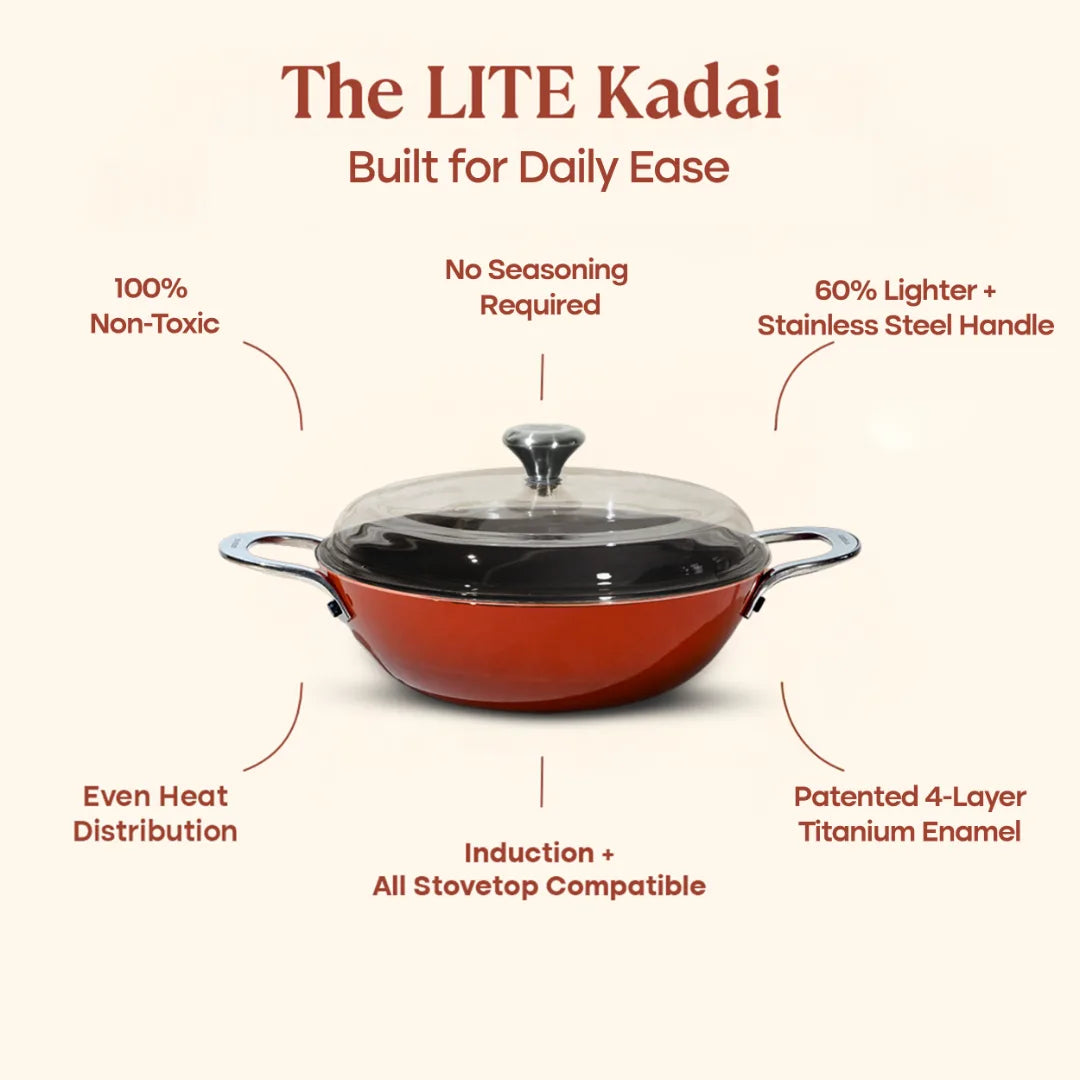 No. 11 Enamel Cast Iron Kadai LITE (3.9L)