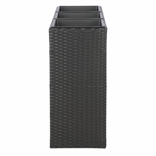 Grae Outdoor Wicker Planters For Garden , Balcony (Black)