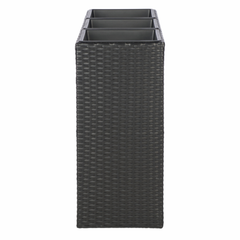 Grae Outdoor Wicker Planters For Garden , Balcony (Black)
