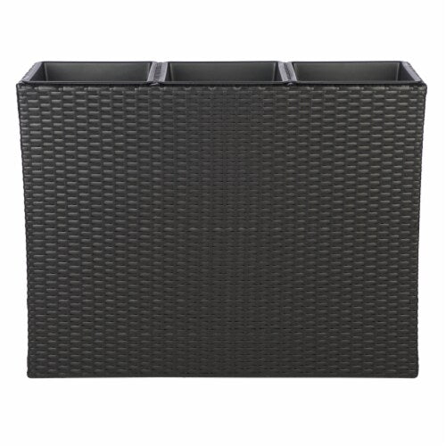 Grae Outdoor Wicker Planters For Garden , Balcony (Black)