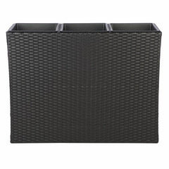 Grae Outdoor Wicker Planters For Garden , Balcony (Black)