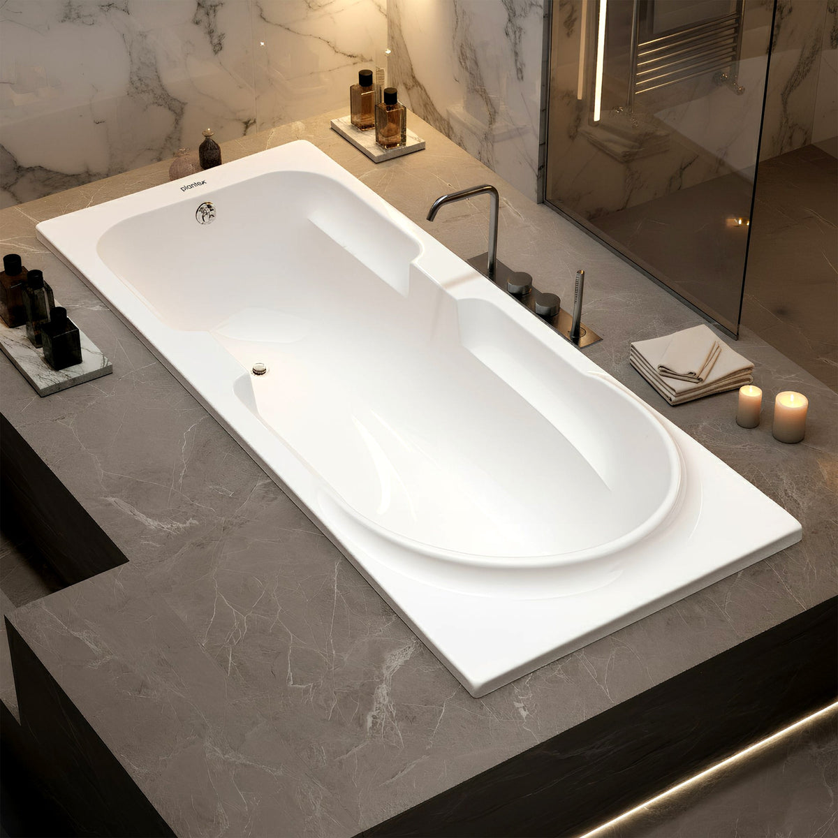 Plantex Bathtub For Bathroom/Bath tub for Adults/Deep Soaker Bathtub with Overflow and Waste Coupling Accessories (White - 1670 mm)-1