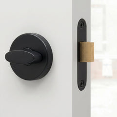 Plantex Bathroom Indicator with Lock/Stainless Steel Red and Green Indicator Keyless Door Lock/Round Toilet Partition Door Lock - Pack of 1 (Black)-1