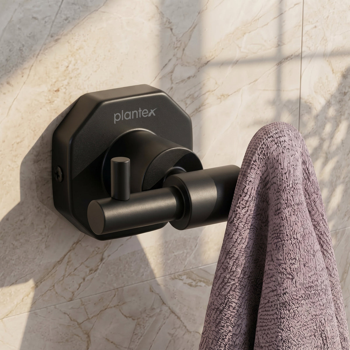 Plantex 304 Grade Stainless Steel Robe Hook/Cloth Holder/Towel Hanger/Bathroom Accessories - Nipron (Black)-1