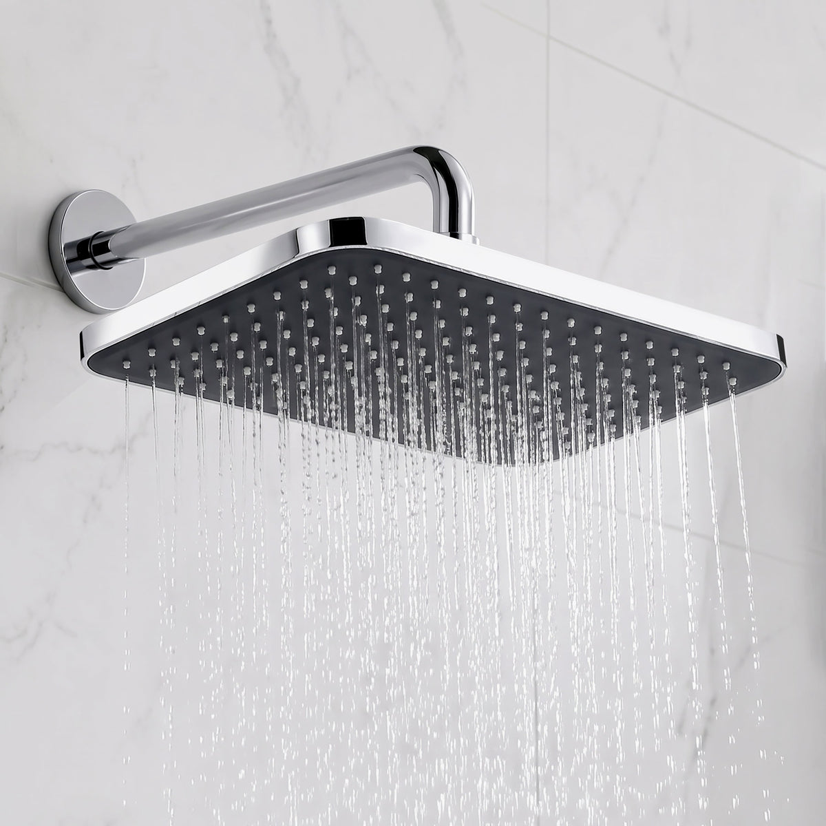 Plantex ABS Shower Head for Bathroom/13x9 inch Head for bathroom/Rain Showers Head for bathroom/Pressurized Showers Head (Chrome)