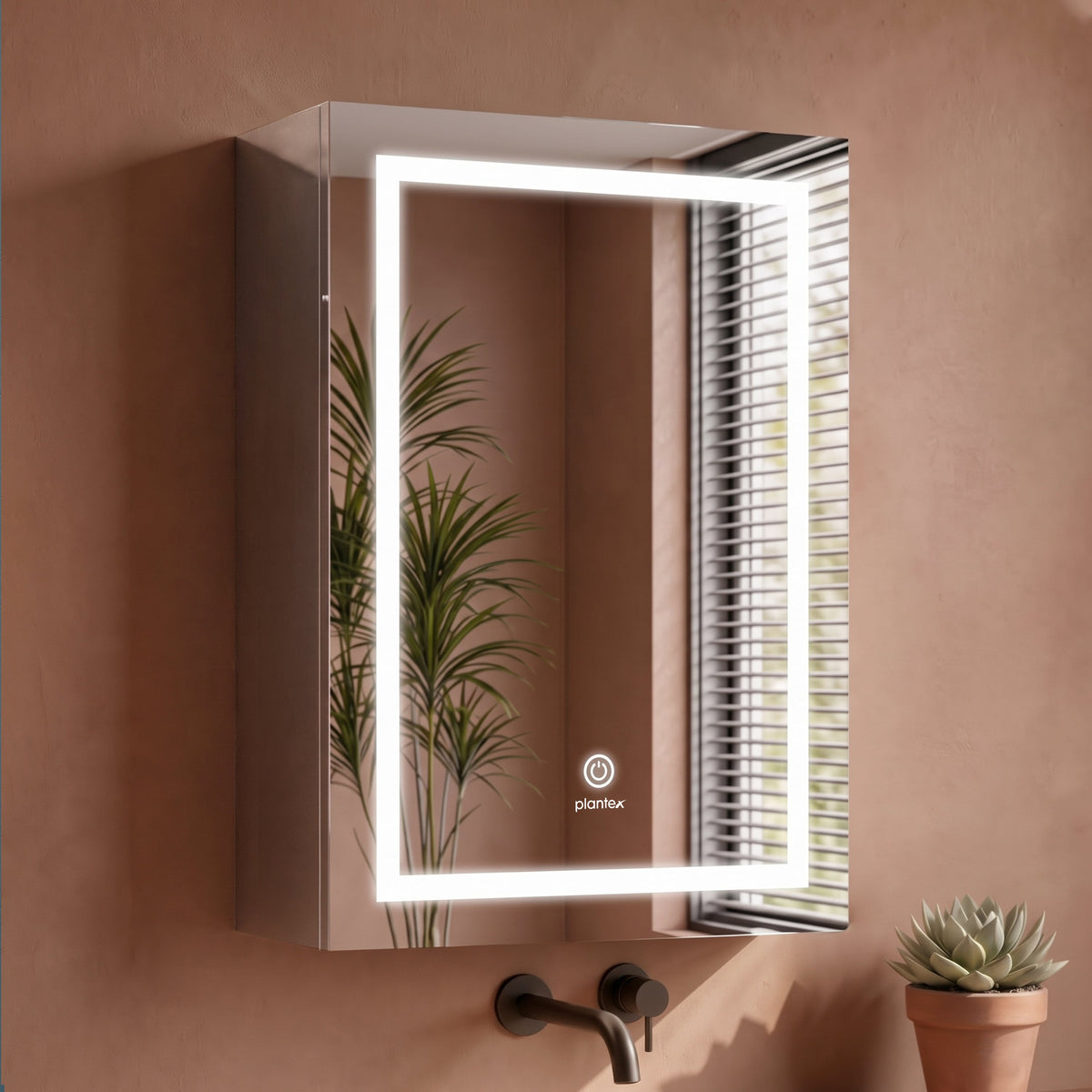 Plantex 304 Stainless Steel Bathroom Cabinet with Mirror/Cabinet Storage/LED Mirror Cabinet for Bathroom Wall/Bathroom Organiser Cabinet (14x20 Inch/Chrome)