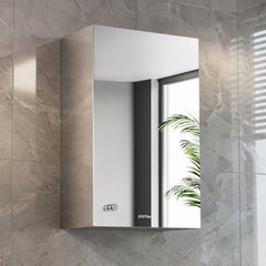 Plantex Bathroom Mirror Cabinet/304 Stainless Steel Bathroom Cabinet with Mirror/Bathroom Storage Cabinet/Wall Mounted Mirror Bathroom Cabinet (10x16 Inch-Chrome)-1
