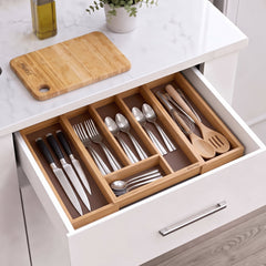 Plantex Cutlery Tray for Kitchen/Adjustable Cutlery Tray with Choping Board-1