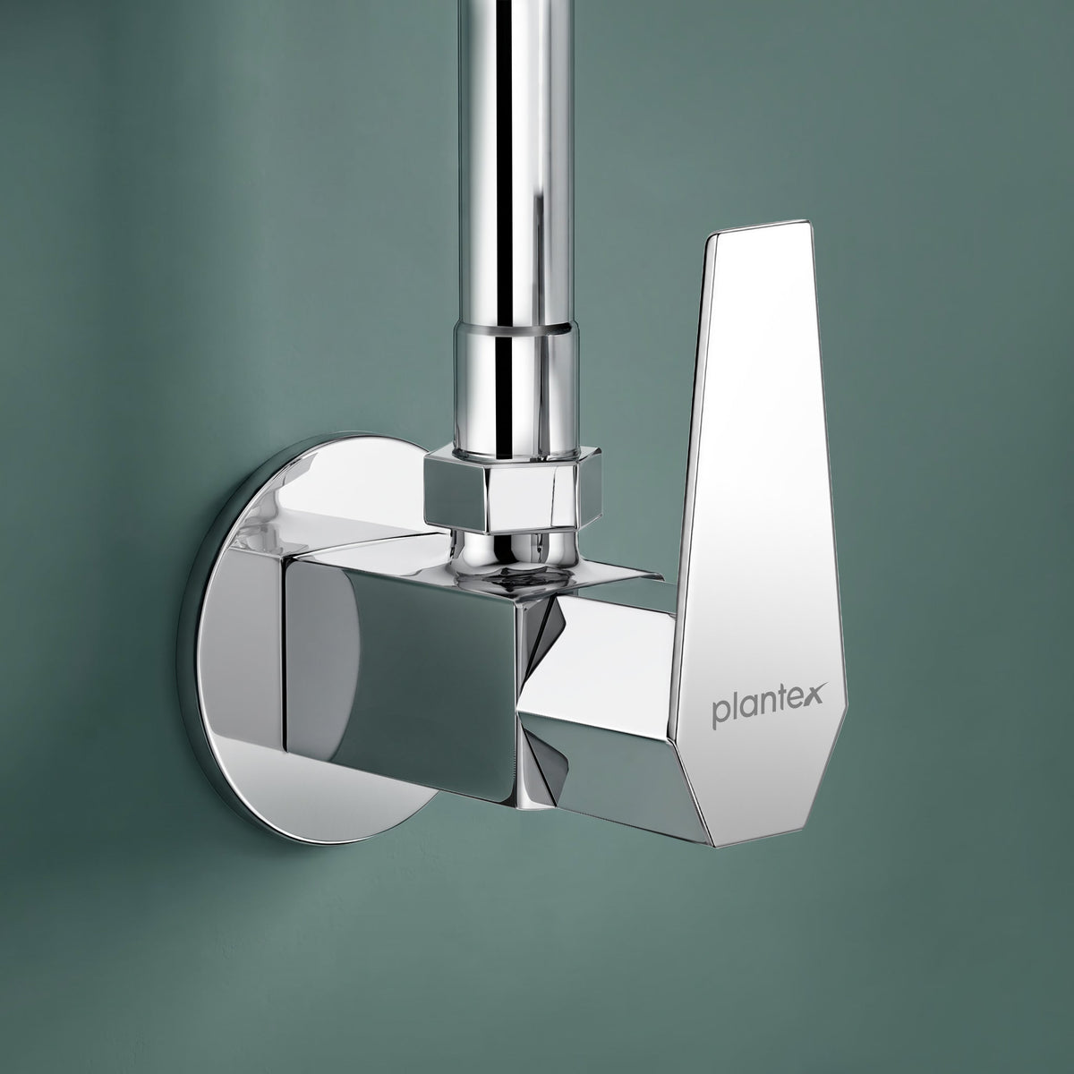 Plantex Angle Valve with Wall Flange & Teflon Tap/Angle Cocke for Bathroom/Bathroom Accessories -Chrome (Celesiya-1244)-1