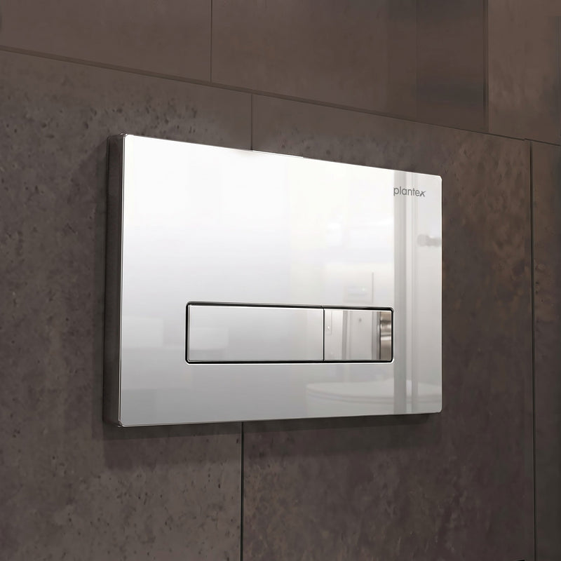 Plantex Push-Plate/Flush Plate for Toilet/Mechanical Dual-Flush Plate/Water Saving Technology - Pack of 1 (4519, Chrome)-1